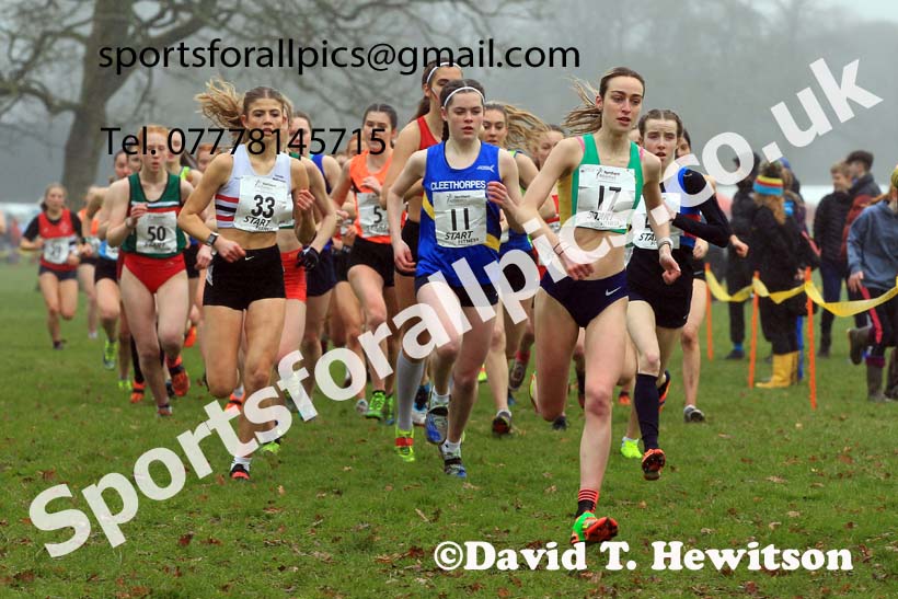 Junior Womens 2023 Northern Cross Country Champs., Witton Park, Blackburn. Photo: David T. Hewitson/Sports for All Pics